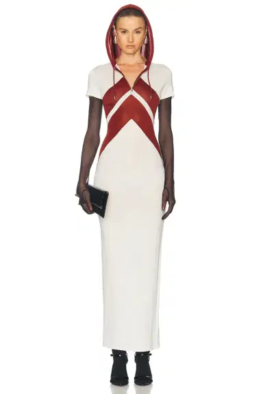 Jean Paul Gaultier Inlaid Chevron Long Dress | Thumbnail 4