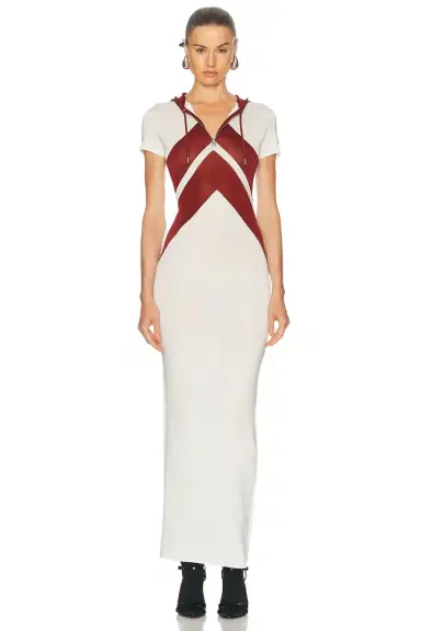 Jean Paul Gaultier Inlaid Chevron Long Dress | Thumbnail 1