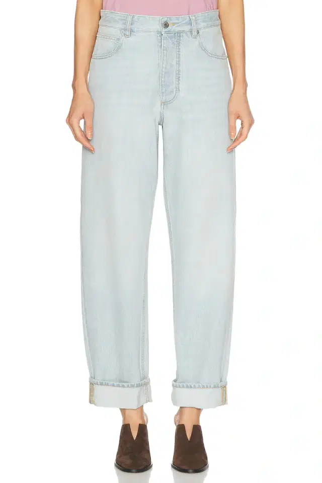 Bottega Veneta Cuffed Straight Leg Jeans