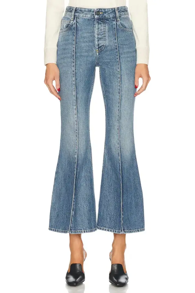 Cropped Kick Flare Leg Jeans