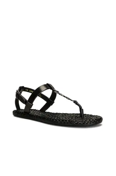Saint Laurent Cassandra Flat Sandals | Thumbnail 2 Saint Laurent Cassandra Flat Sandals | Thumbnail 2