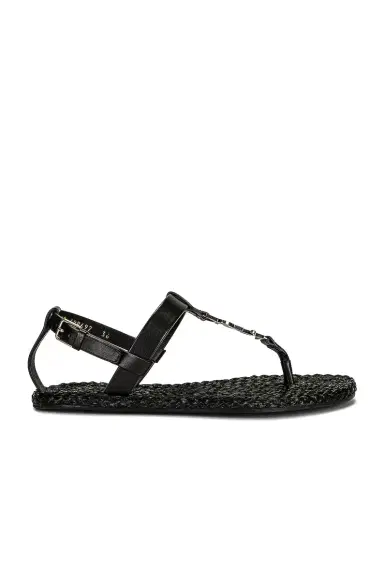 Saint Laurent Cassandra Flat Sandals | Thumbnail 1 Saint Laurent Cassandra Flat Sandals | Thumbnail 1