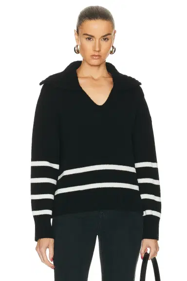 Moncler Long Sleeve Polo Sweater | Thumbnail 1 Moncler Long Sleeve Polo Sweater | Thumbnail 1