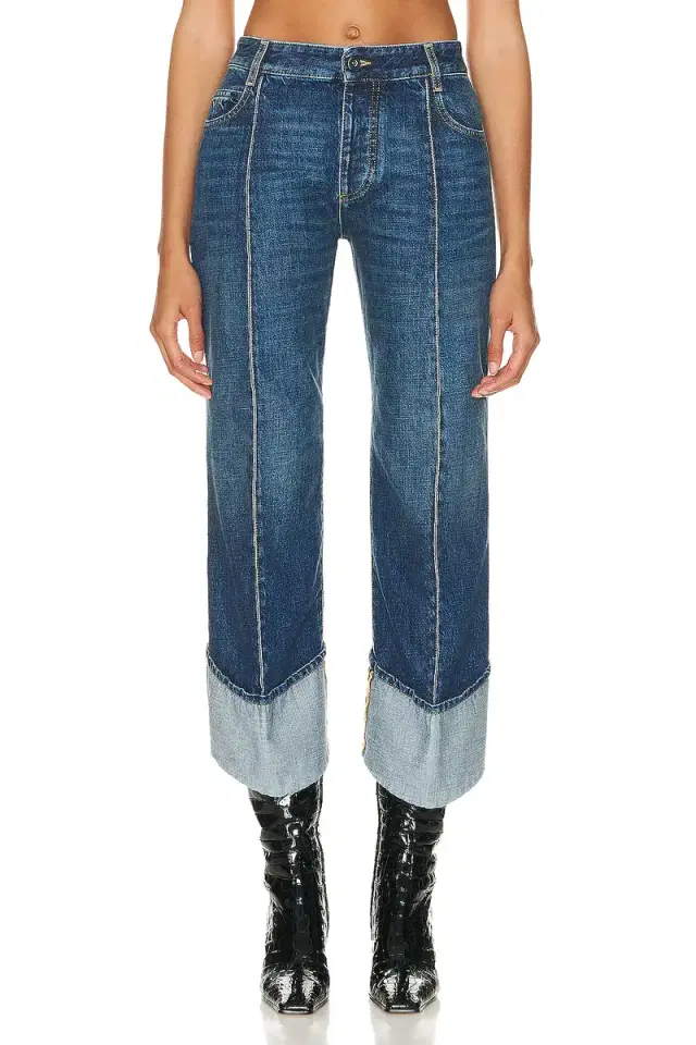 Medium Indigo Straight Leg Jeans