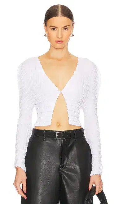 Sid Neigum Cropped Knife X Box Pleated Cardigan | Thumbnail 1 Sid Neigum Cropped Knife X Box Pleated Cardigan | Thumbnail 1