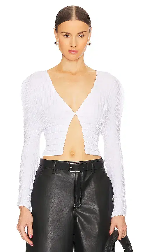 Sid Neigum Cropped Knife X Box Pleated Cardigan