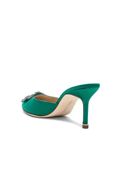 Manolo Blahnik Satin Hangisi 70 Mules | Thumbnail 3 Manolo Blahnik Satin Hangisi 70 Mules | Thumbnail 3