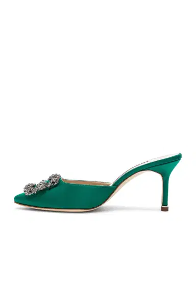 Manolo Blahnik Satin Hangisi 70 Mules | Thumbnail 5 Manolo Blahnik Satin Hangisi 70 Mules | Thumbnail 5