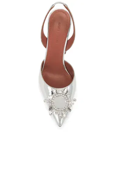 Amina Muaddi Begum 95 Mirror Sling Pump | Thumbnail 4 Amina Muaddi Begum 95 Mirror Sling Pump | Thumbnail 4