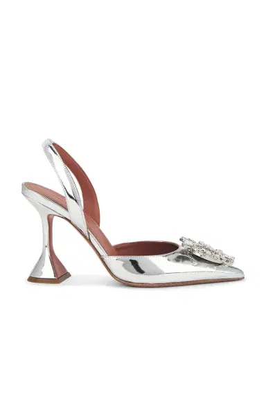 Amina Muaddi Begum 95 Mirror Sling Pump | Thumbnail 1 Amina Muaddi Begum 95 Mirror Sling Pump | Thumbnail 1