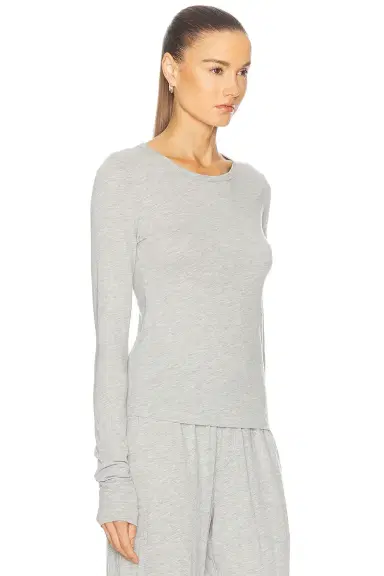ÉTERNE Fitted Crewneck Long Sleeve Top | Thumbnail 2