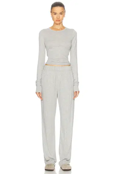 ÉTERNE Fitted Crewneck Long Sleeve Top | Thumbnail 4