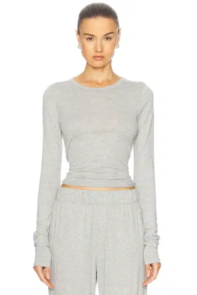 ÉTERNE Fitted Crewneck Long Sleeve Top | Thumbnail 1