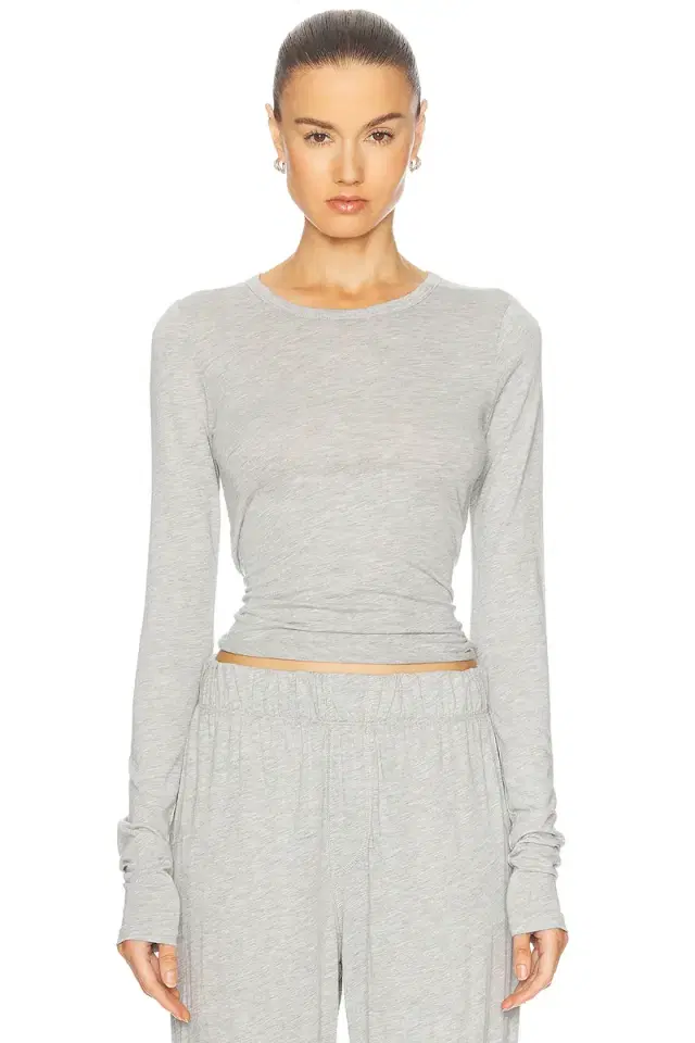 Eterne Fitted Crewneck Long Sleeve Top