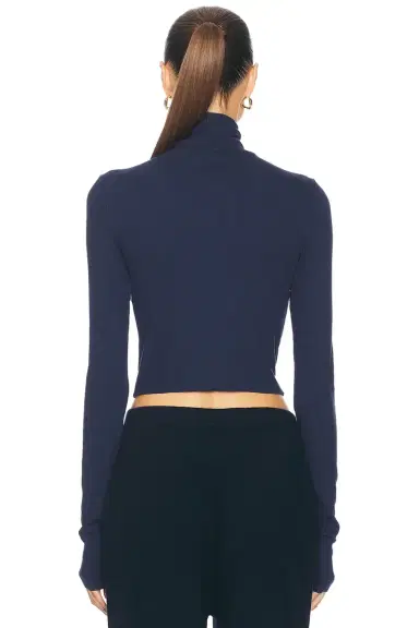 Eterne Cropped Fitted Turtleneck Top | Thumbnail 3