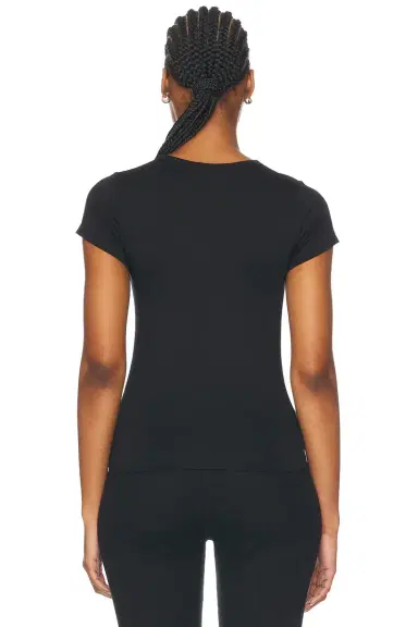 ÉTERNE Fitted Crewneck Short Sleeve T-Shirt | Thumbnail 3