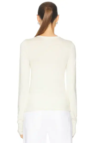 ÉTERNE Fitted Crewneck Long Sleeve T-Shirt | Thumbnail 3