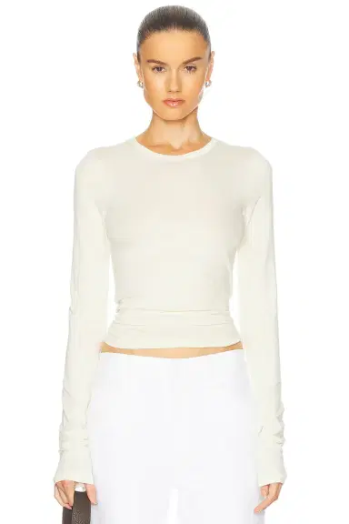 ÉTERNE Fitted Crewneck Long Sleeve T-Shirt | Thumbnail 1