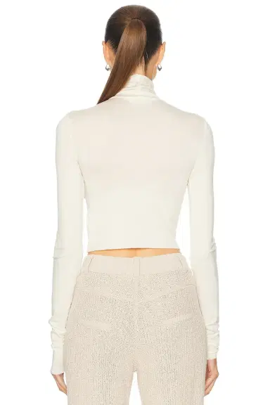 ÉTERNE Cropped Fitted Turtleneck Soft JerseyTop | Thumbnail 3 ÉTERNE Cropped Fitted Turtleneck Soft JerseyTop | Thumbnail 3