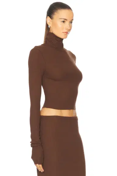ÉTERNE Cropped Fitted Turtleneck Top | Thumbnail 2 ÉTERNE Cropped Fitted Turtleneck Top | Thumbnail 2