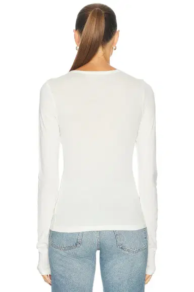 ÉTERNE Fitted Crewneck Long Sleeve Top | Thumbnail 3
