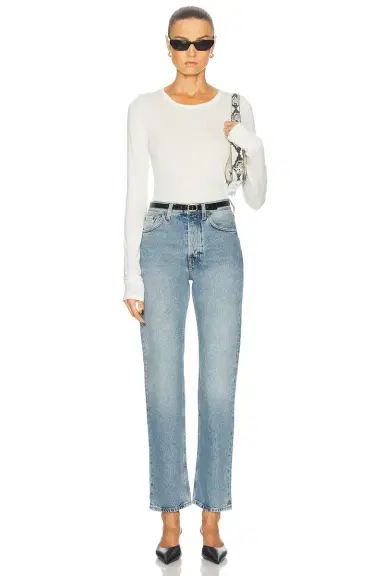 ÉTERNE Fitted Crewneck Long Sleeve Top | Thumbnail 4