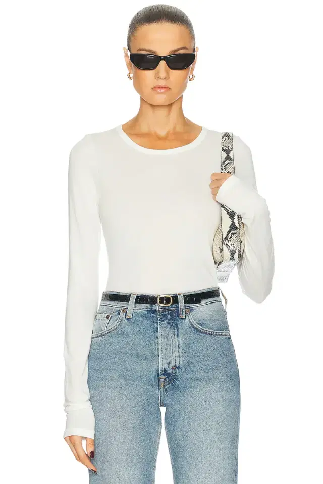 Eterne Fitted Crewneck Long Sleeve Top
