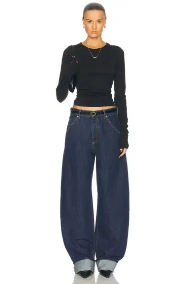 ÉTERNE Fitted Crewneck Long Sleeve Top | Thumbnail 4