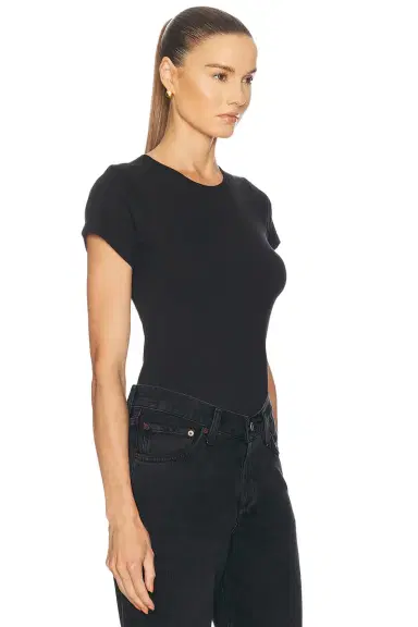 ÉTERNE Fitted Crewneck Short Sleeve T-Shirt | Thumbnail 2