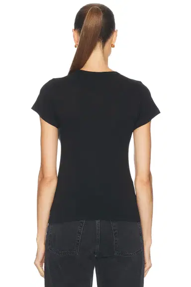 ÉTERNE Fitted Crewneck Short Sleeve T-Shirt | Thumbnail 3