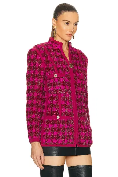 Chanel Chanel Shimmer Houndstooth Tweed Jacket | Thumbnail 2