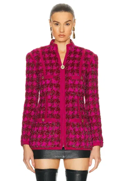 Chanel Chanel Shimmer Houndstooth Tweed Jacket | Thumbnail 1