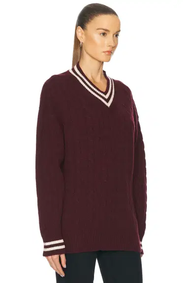 Daughter Slouchy Cricket V-Neck Cable Sweater | Thumbnail 2 Daughter Slouchy Cricket V-Neck Cable Sweater | Thumbnail 2