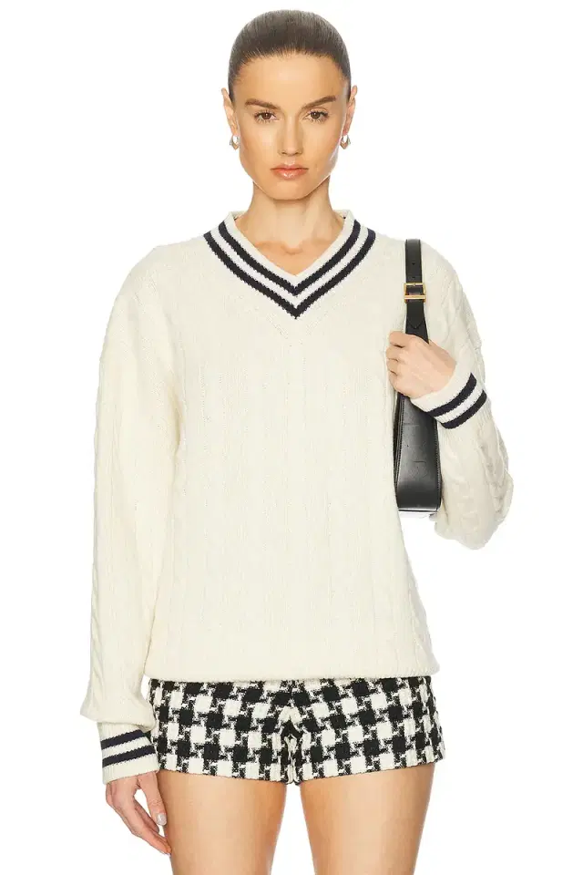 Daughter Slouchy Cricket V-Neck Cable Sweater