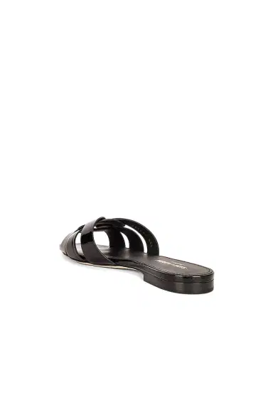 Saint Laurent Tribute Nu Pieds Patent Leather Flat Sandals | Thumbnail 3 Saint Laurent Tribute Nu Pieds Patent Leather Flat Sandals | Thumbnail 3
