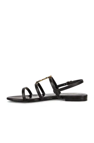 Saint Laurent Cassandra Leather Flat Sandals | Thumbnail 5 Saint Laurent Cassandra Leather Flat Sandals | Thumbnail 5
