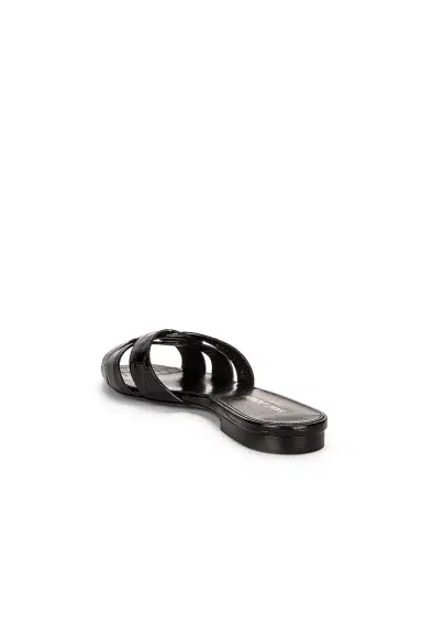 Saint Laurent Tribute Nu Pieds Embossed Croc Flat Sandals | Thumbnail 3 Saint Laurent Tribute Nu Pieds Embossed Croc Flat Sandals | Thumbnail 3