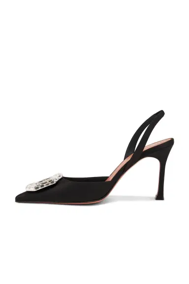Amina Muaddi Camelia Satin 90 Sling Heel In | Thumbnail 5 Amina Muaddi Camelia Satin 90 Sling Heel In | Thumbnail 5
