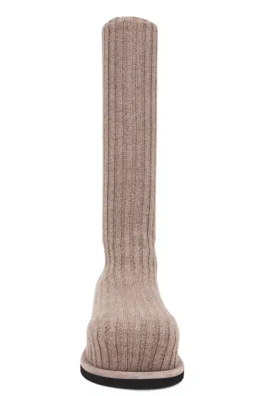 Amina Muaddi Veneda Stretch Fuzzy Knit Boot In | Thumbnail 4 Amina Muaddi Veneda Stretch Fuzzy Knit Boot In | Thumbnail 4