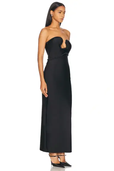 ADRIANA DEGREAS Waves Strapless Long Dress | Thumbnail 2