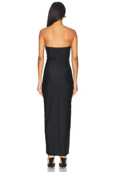 ADRIANA DEGREAS Waves Strapless Long Dress | Thumbnail 3