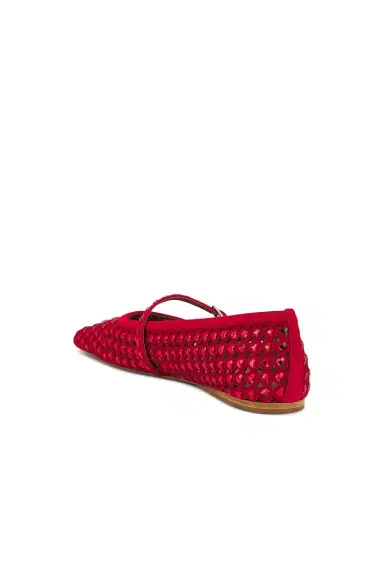 AMINA MUADDI Ane Crystal Heart Flat | Thumbnail 3