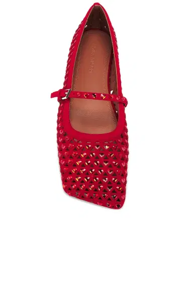 AMINA MUADDI Ane Crystal Heart Flat | Thumbnail 4