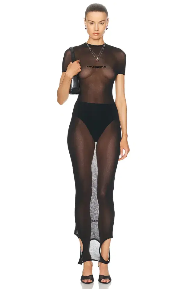 X Shayne Oliver Mesh Double Side Dress