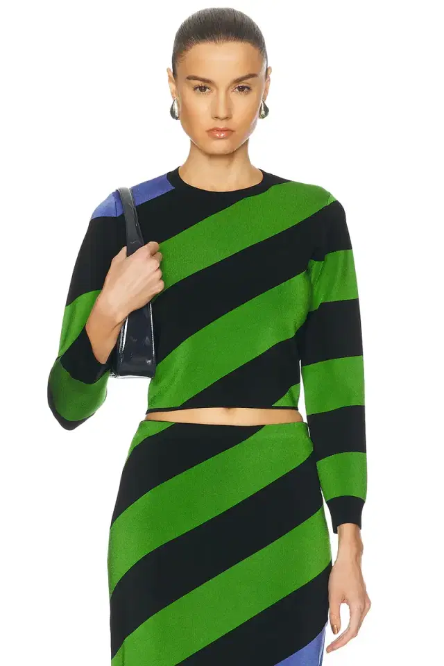 Carolina Herrera Long Sleeve Cropped Top