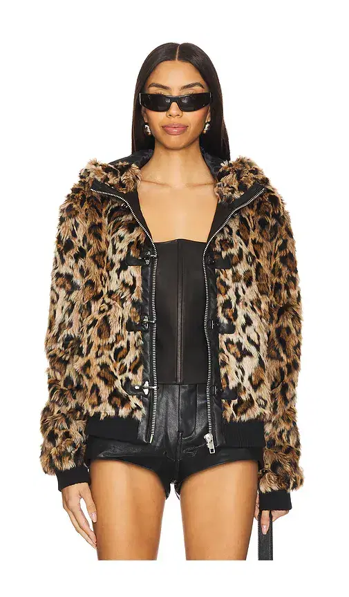 Hooded Mendoza Faux Fur Jacket