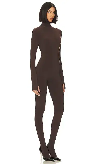 Norma Kamali Slim Fit Turtle Catsuit With Footsie | Thumbnail 2 Norma Kamali Slim Fit Turtle Catsuit With Footsie | Thumbnail 2