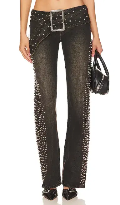 Jaded London Studded Low Rise Jeans | Thumbnail 1 Jaded London Studded Low Rise Jeans | Thumbnail 1