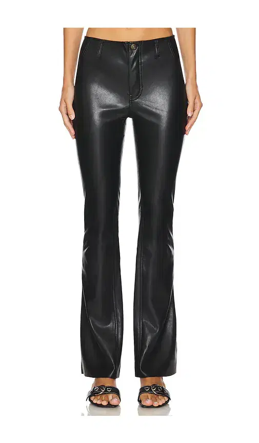 x We The Free Level Up Faux Leather Slit Bootcut