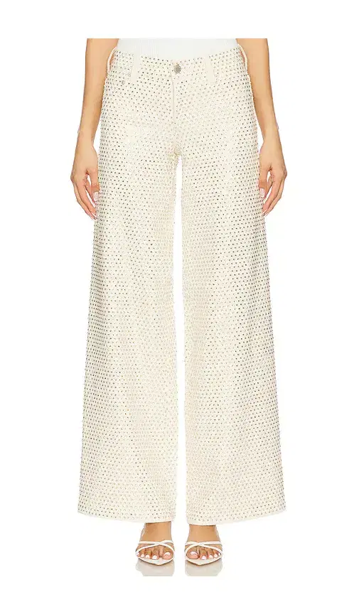 Alice + Olivia Trish Low Rise Embellished Baggy Jeans